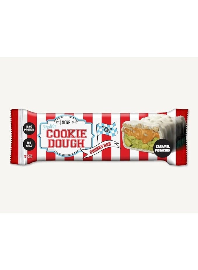 Adonis Caramel Pistachio Cookie Dough Protein Bar 55g Pack